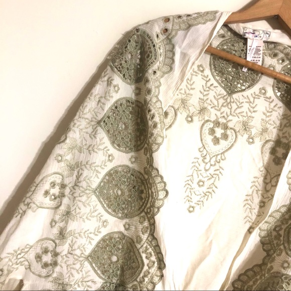 Free People Catania Embroidered Eyelet Kimono - Picture 7 of 9